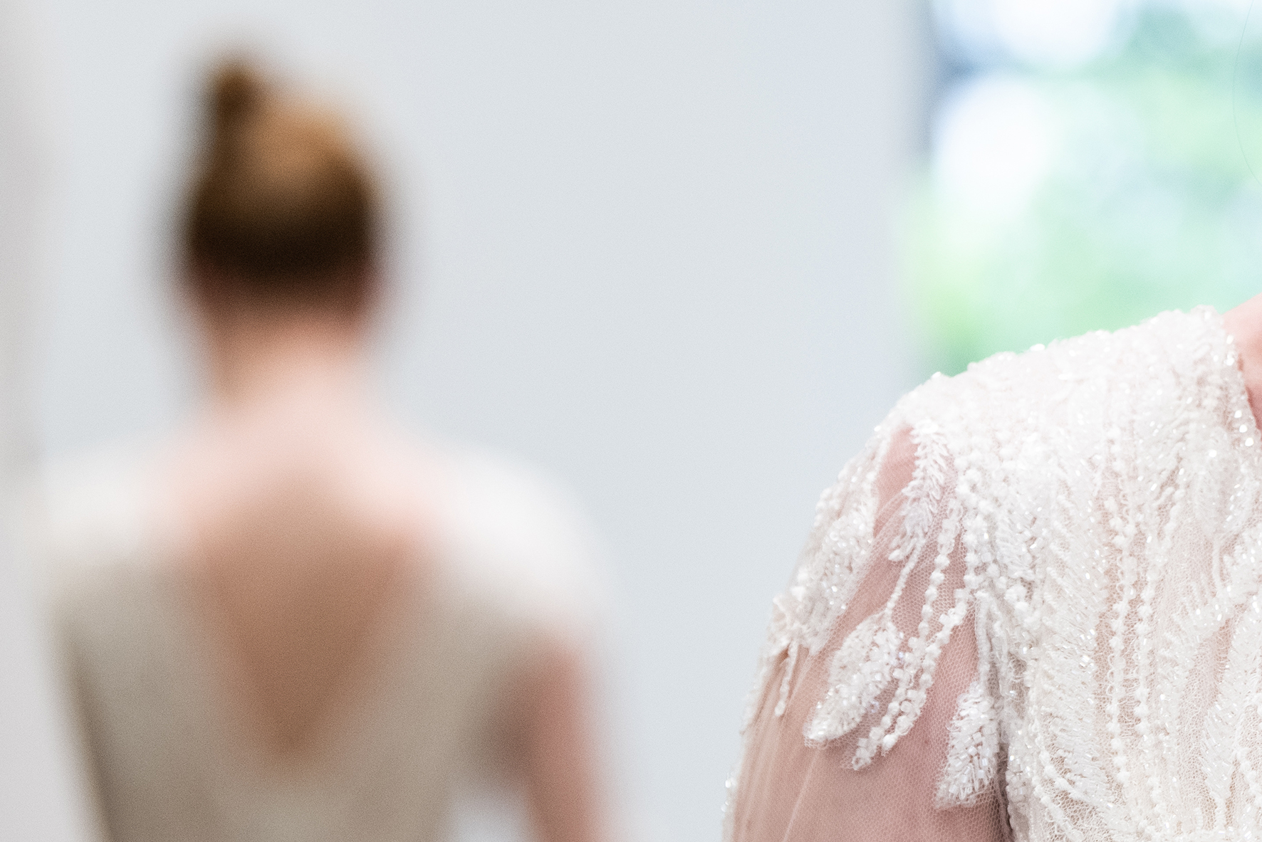 Détail de robe de mariée